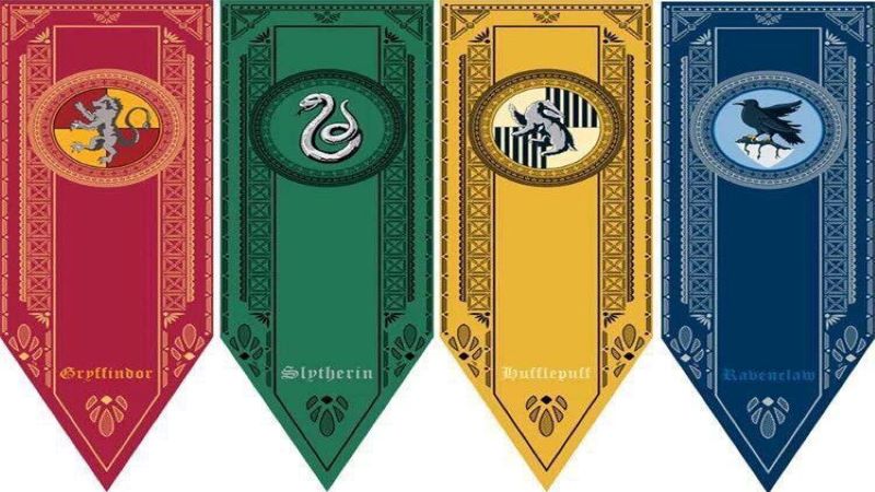 màu tượng trưng cho bốn "Nhà" Hogwarts Legacy