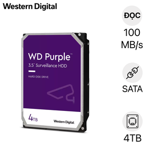  Ổ cứng HDD WD Purple 4TB 3.5 inch SATA III 256MB Cache 5400RPM WD42PURZ 