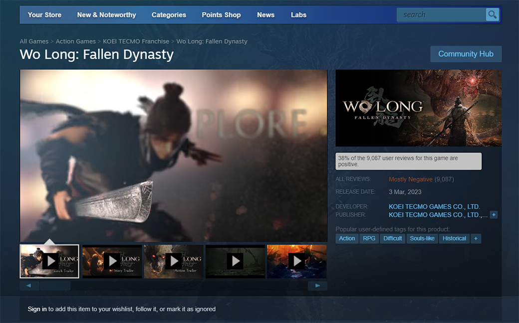 Lý do gì khiến Wo Long: Fallen Dynasty lại trở nên "đỏ lòm" trên Steam?